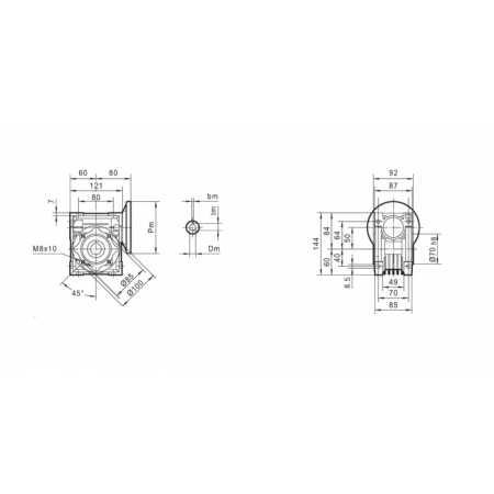 MOCNA PRZEKŁADNIA SILNIKA ELEKTRYCZNEGO 71B5 I=50
